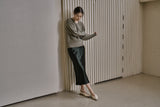 リブ Vニットトップス/RIBBED V-KNIT TOP_L.GREEN