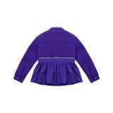 [WOMEN] Faux-Shearling Detachable Skirt Trucker Jacket (Purple) (6656348520566)