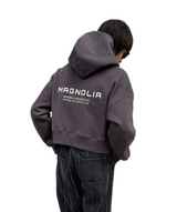プリントクロップドフーディ / Print Cropped Hoodie-CHARCOAL