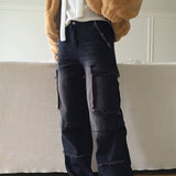 Carple カープル ヴィンテージ ダメージ カーゴ ウォッシュカット ロング ワイド デニム パンツ