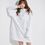 オーバーサイズアノラックフーディワンピース/Oversize Anorack Hoodie Onepiece White