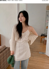 GL Cable Ribbon Knit Bolero Cardigan (3color)