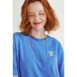 フラワープリントルーズフィットTシャツ / FLOWER PRINT LOOSE FIT T-SHIRT _ BLUE