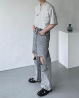 SI リブドジーンズ / SI ripped jeans (2 colors)