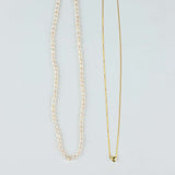 Petit heart pearl necklace (6655922405494)
