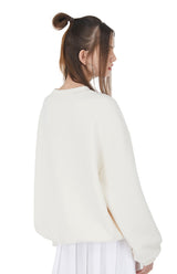 [ISS005-14] GLASS CAT SWEATSHIRTS IVORY