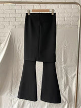 シックスリットスカートブーツカットパンツ