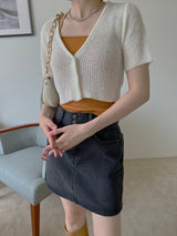 プロデュースショートスリーブカーディガン / Produce short sleeve cardigan (4color)