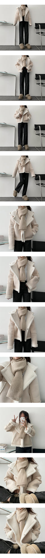 Chorring Wool Suede Hooded Mustang Jacket