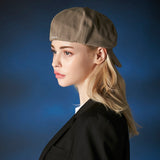 embroidery newsboy cap Light KHAKI