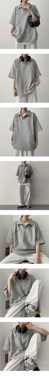 ヒアーズアレタリングカラーショートスリーブシャツ / Here's a lettering collar short-sleeved shirt