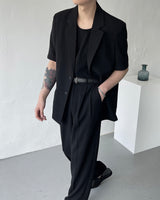 CR スローリネン半袖ジャケット / CR Slow Linen Half Sleeve Jacket (2 colors)