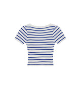 ボタンディティールストライプニットクロップトップス/BUTTON DETAIL STRIPED KNIT CROP TOP ULTRAMARINE (6586890715254)