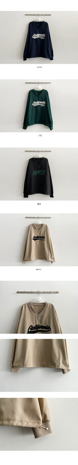 1993 Patch Embroidery String V Sweatshirt