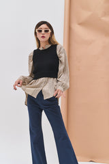 バックニットスリーブレス / Back Point Knit Sleeveless (3 colors)
