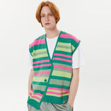 アンバランスストライプベスト / Unbalance stripe vest