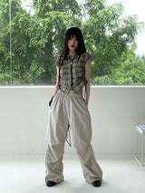 メトムレッグシャーリングバスロックナイロンツーウェイジョガーパンツ/ Methom Leg Shirring Baslock Nylon Two Way Jogger Pants