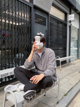 LMN ミックスセミジップアップニットウェア / LMN Mix Semi-Zipup Knitwear (11 colors)