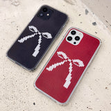 RIBBON KNIT HARD JELL CASE _RED