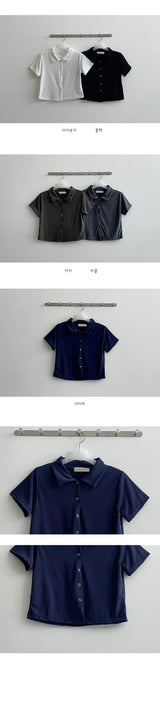 コイススナップカラー半袖Tシャツ / KOIS Snap Collar Short Sleeve Tee