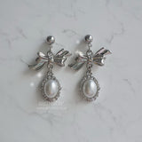 [SNSD Tiffany Earring] Mary Earring - Pearl Version (Silver)