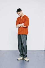 チェーンケーブルカラーハーフニット / CHAIN CABLE COLLAR HALF KNIT ORANGE