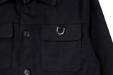 Suede wide pocket jacket - Black (4618121937014)