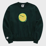 テニスボールスウェットシャツ・ダークグリーン［ユニセックス］/ Tennis Ball Unisex Dark Green Sweat Shirt