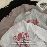Funu By Love Painting Printed Oversized Fit Fleece Sweatshirt (3 colors)
