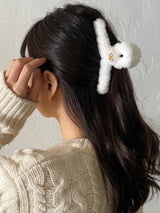 ビンテージムードファーヘアクリップ