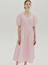 Uネックフレアドレス / U neck flare dress - Pink