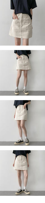 ツースナップコットンミニスカート / Two Snap Cotton Mini Skirt