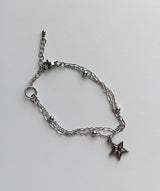 2チェーンレイヤードスターブレスレット / Two chain layered star bracelets