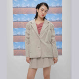 Kairo pleats skirt (beige) (6684261220470)