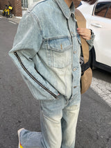 Zipper denim jacket 