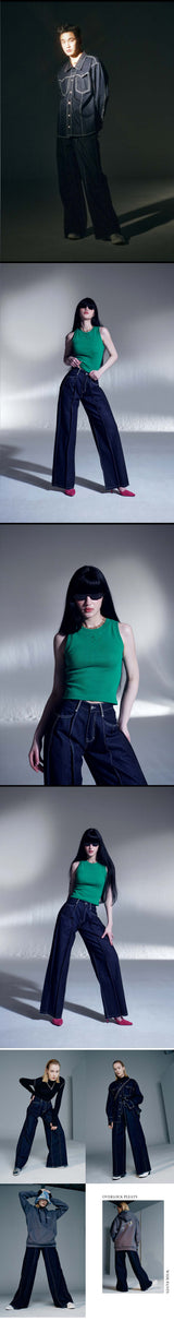 オーバーロックプリーツワイドデニム / OVERLOCK PLEATS WIDE DENIM
