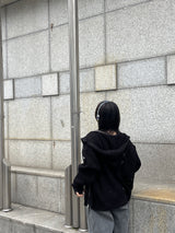 Hoshi mesh hooded knit zip-up