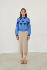 heart jacquard cashmere collar top_clear sky (6655898517622)