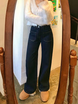 ワイドフィットデニムパンツ/WIDE FIT DARK BLUE DENIM PANTS [17790]
