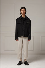 Suede wide pocket jacket - Black (4622119239798)