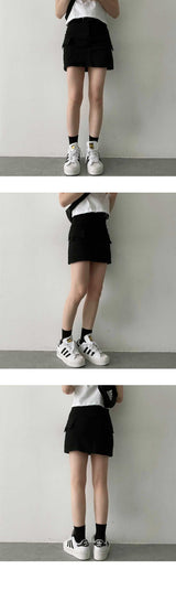 ポリウエストストラップカーゴミニスカート / Poli Waist Strap Cargo Mini Skirt