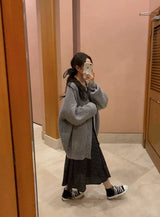 [BELLIDE MADE] Granma loose fit knit cardigan