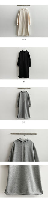 Nappingropping Slit Hooded Dress