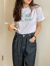 High Freshレタリング半袖Tシャツ (4color)