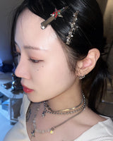 [Baby monster Chiquita/YENA] Silver white cubic star hairpin