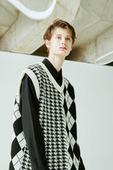 チェックニットベスト / ARGYLE & HOUND CHECK KNIT VEST