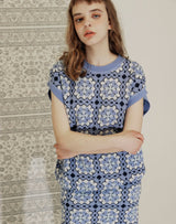 グラニースクエアオーバーサイズベスト/GRANNY SQUARE OVERSIZED VEST VERY PERI