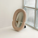 セラミックボールドフレームドテーブルミラー / Ceramic Bold Framed Table Mirror - Nude