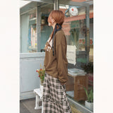 CHECK FRILL BANDING LONG SKIRT