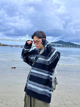 ストライプウェーブニットウェア/Stripe wave Knitwear